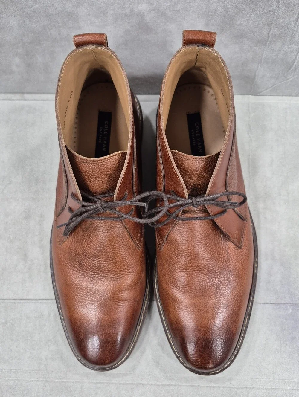 Cole Haan CAMBRIDGE dress Chukka boots men's 8.5M brown pebbled leather C24531